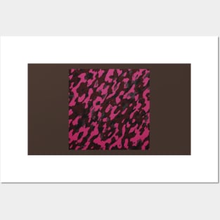 Camouflage - maroon Pink Posters and Art